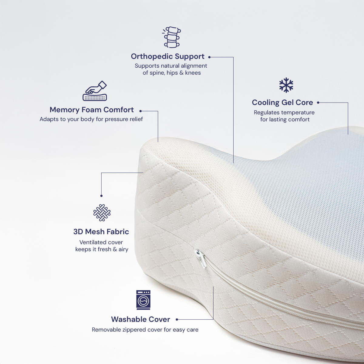 Vilora™ Premium Gel Alignment Pillow – 2 Pack (Save More, Sleep Better)
